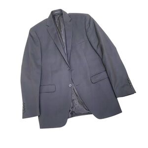 Men’s Kenneth Cole Reaction virgin wool navy tonal plaid two button jacket 40R